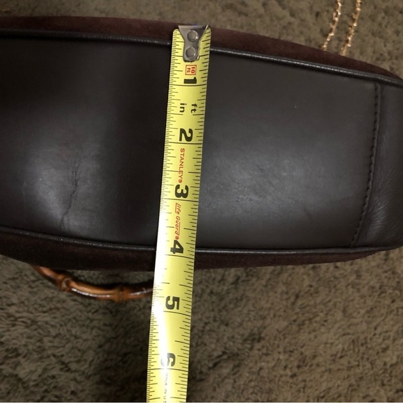 Authentic GUCCI Bamboo Hand Bag Suede 2way Dark Brown + COA - Picture 6 of 12